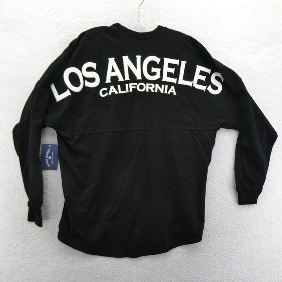 SPIRIT JERSEY Tops - Spirit Jersey Shirt Women Medium Los Angeles California Black Long Sleeve Cotton